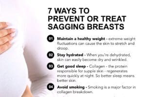 Infographic explaining 7 Ways to Prevent or Treat Sagging Breasts