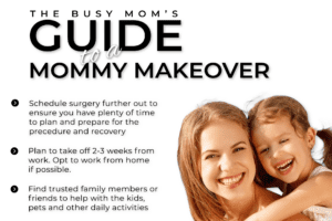 Infographic explaining The Busy Mom’s Guide to a Mommy Makeover thumb