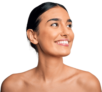 Beautiful Hispanic woman smiling with her hair pulled back